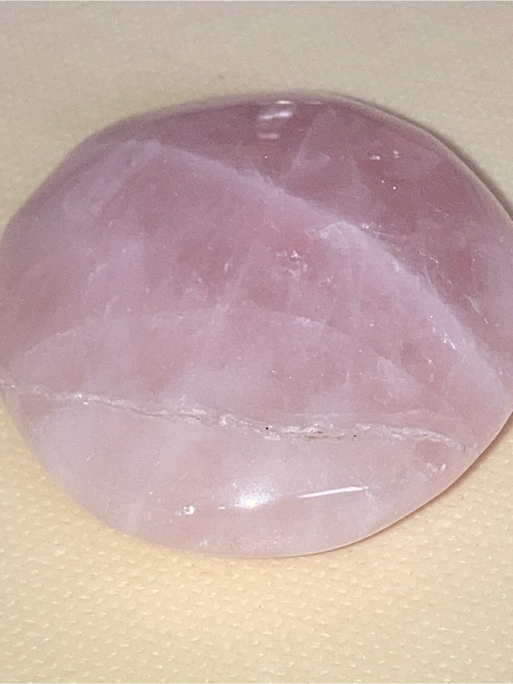 Polished Rose Quartz Palm Stone - Pink Crystal Pocket Stone - Picture 3 of 7